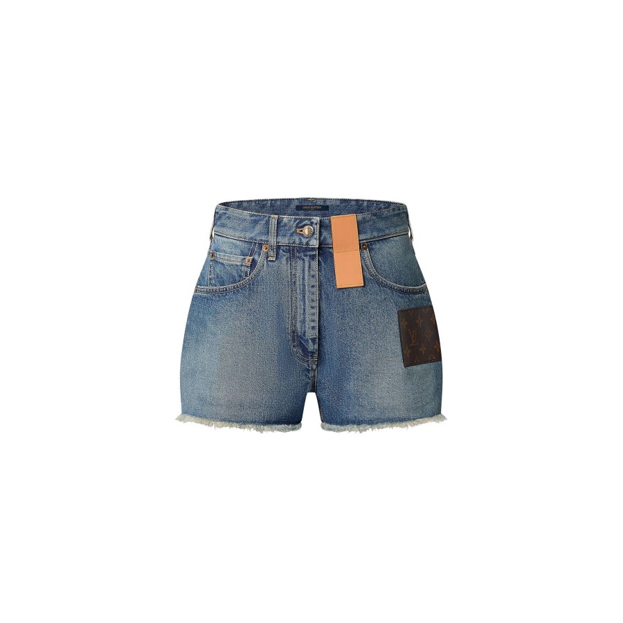 Mujer Louis Vuitton Denim | Minipantalones Cortos Vaqueros Con Bordes Deshilachados