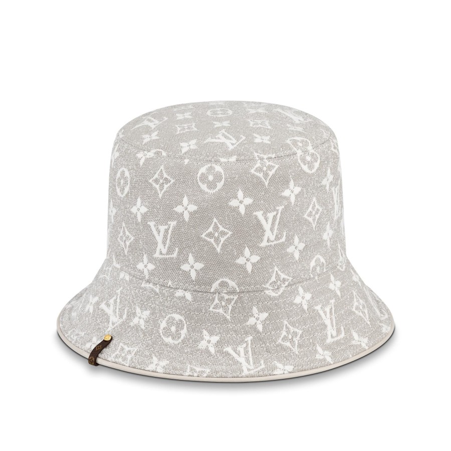 Mujer Louis Vuitton Gorros Y Guantes | Sombrero Bucket Monogram Jacquard Denim