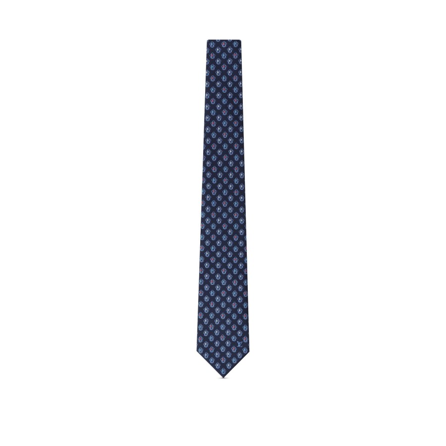 Hombre Louis Vuitton Corbatas Y Panuelos | Corbata Vivienne All Over Bleu Ocean