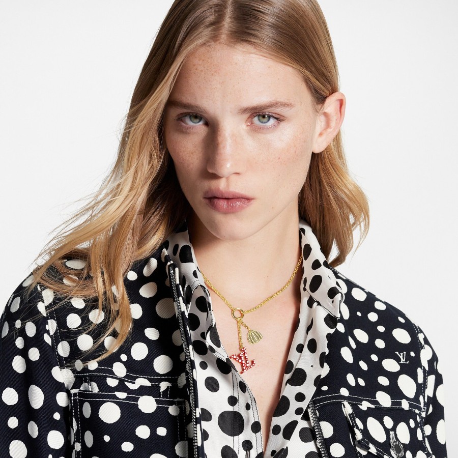 Mujer Louis Vuitton Collares Y Colgantes | Lv X Yk Collar Lv Iconic Infinity Dots Rouge Blanc