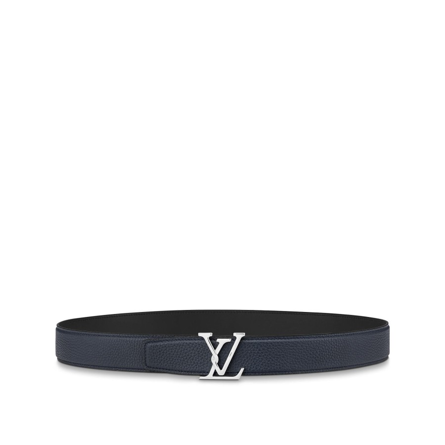 Hombre Louis Vuitton Cinturones | Cinturon Reversible Lv Attract De 3,5 Cm Azul