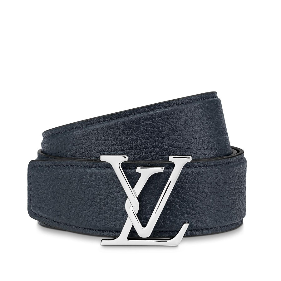 Hombre Louis Vuitton Cinturones | Cinturon Reversible Lv Attract De 3,5 Cm Azul