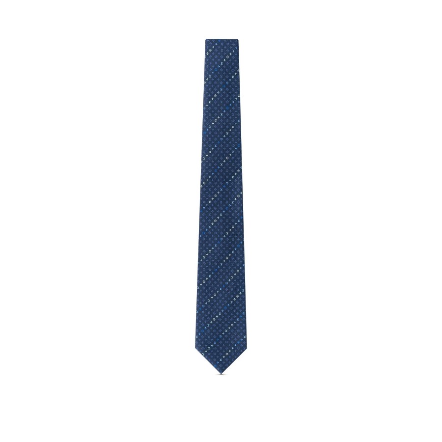 Hombre Louis Vuitton Corbatas Y Panuelos | Corbata Gradient Monogram Bands Azul Marino