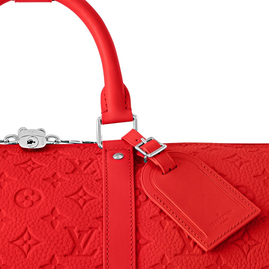 Mujer Louis Vuitton Bolsas De Viaje | Bolsa De Viaje Keepall 50 Con Bandolera Rojo