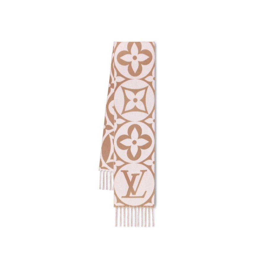 Mujer Louis Vuitton Bufandas | Bufanda Lv Medallion Beige Rosa