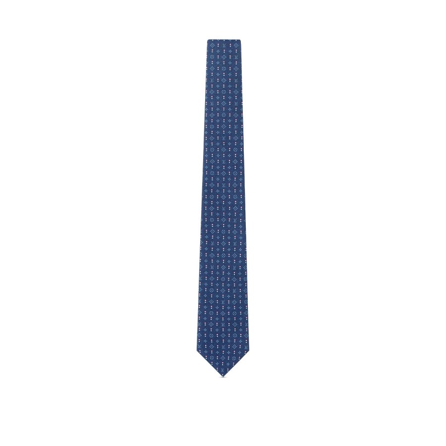 Hombre Louis Vuitton Corbatas Y Panuelos | Corbata Monogram Double Dots Azul Marino