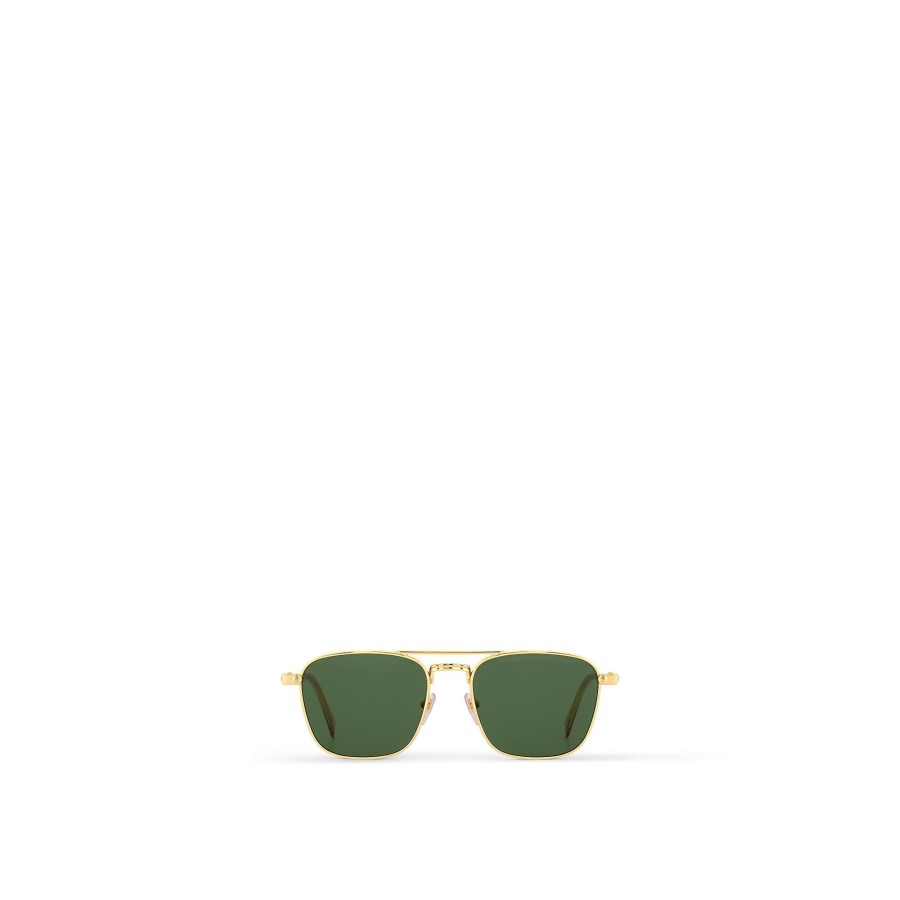 Hombre Louis Vuitton Gafas De Sol | Gafas De Sol Lv Signature Metal Square Oro