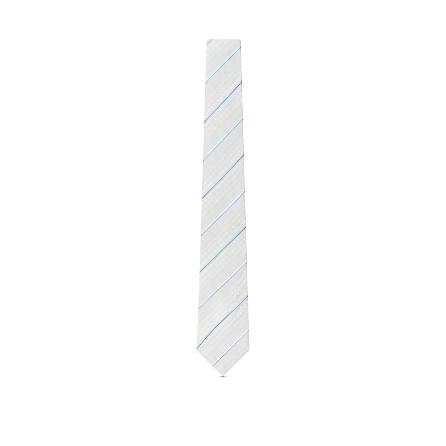 Hombre Louis Vuitton Corbatas Y Panuelos | Corbata Over The Stripes Gris Clair