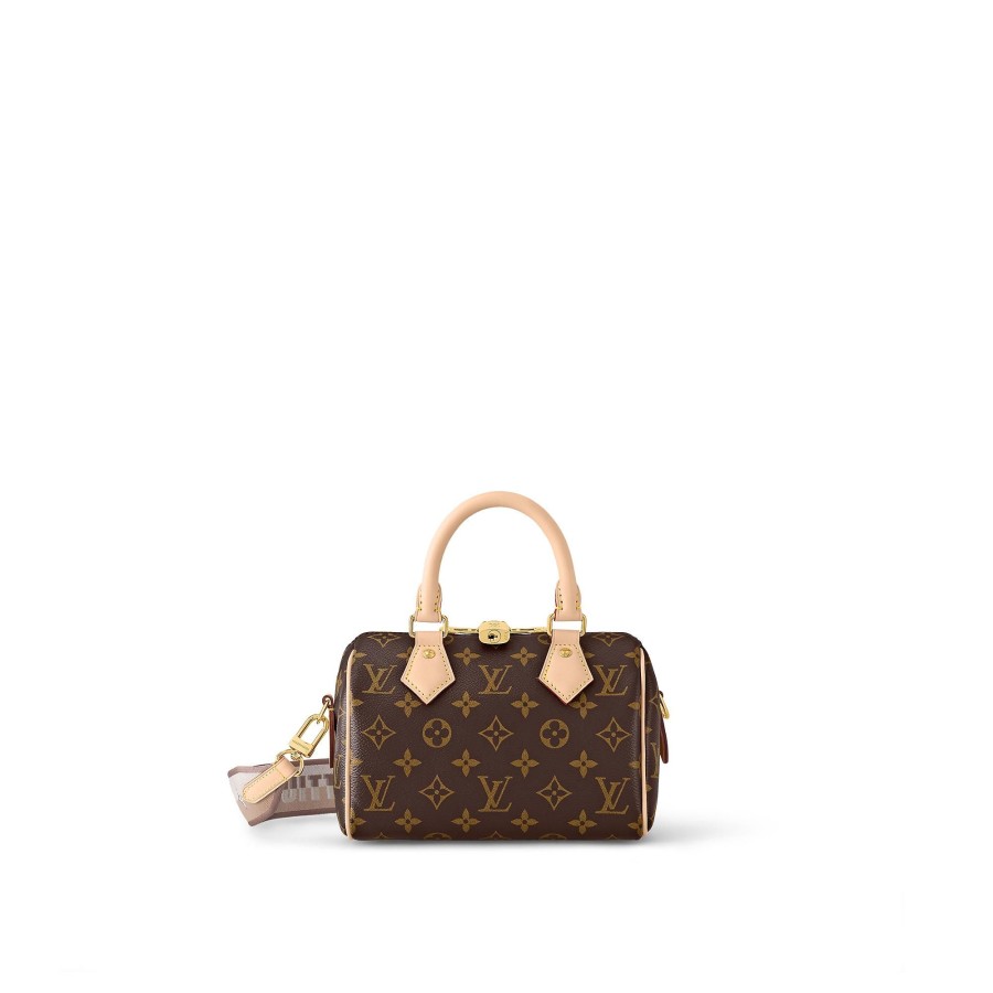 Mujer Louis Vuitton Bolsos Monogram Iconicos | Bolso Speedy 20 Con Bandolera Beige