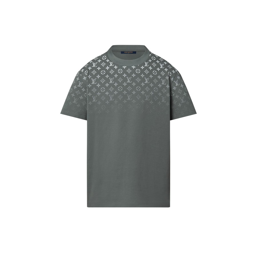 Hombre Louis Vuitton Camisetas Y Polos | Camiseta De Algodon Con Efecto Degradado Gris