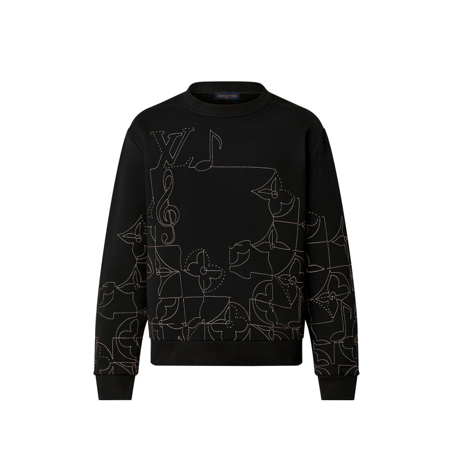 Hombre Louis Vuitton Punto Y Sudaderas | Jersey De Cuello Redondo Lv Music Line