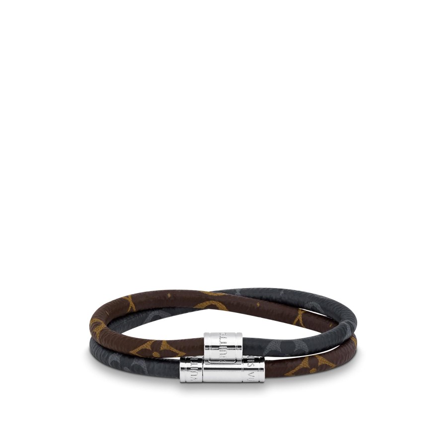 Hombre Louis Vuitton Pulseras | Pulsera Keep It Double Leather Marron