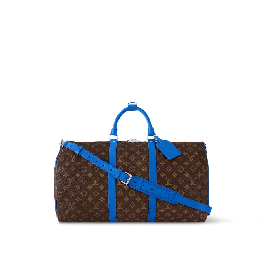 Mujer Louis Vuitton Bolsas De Viaje | Bolsa De Viaje Keepall 50 Con Bandolera Azul