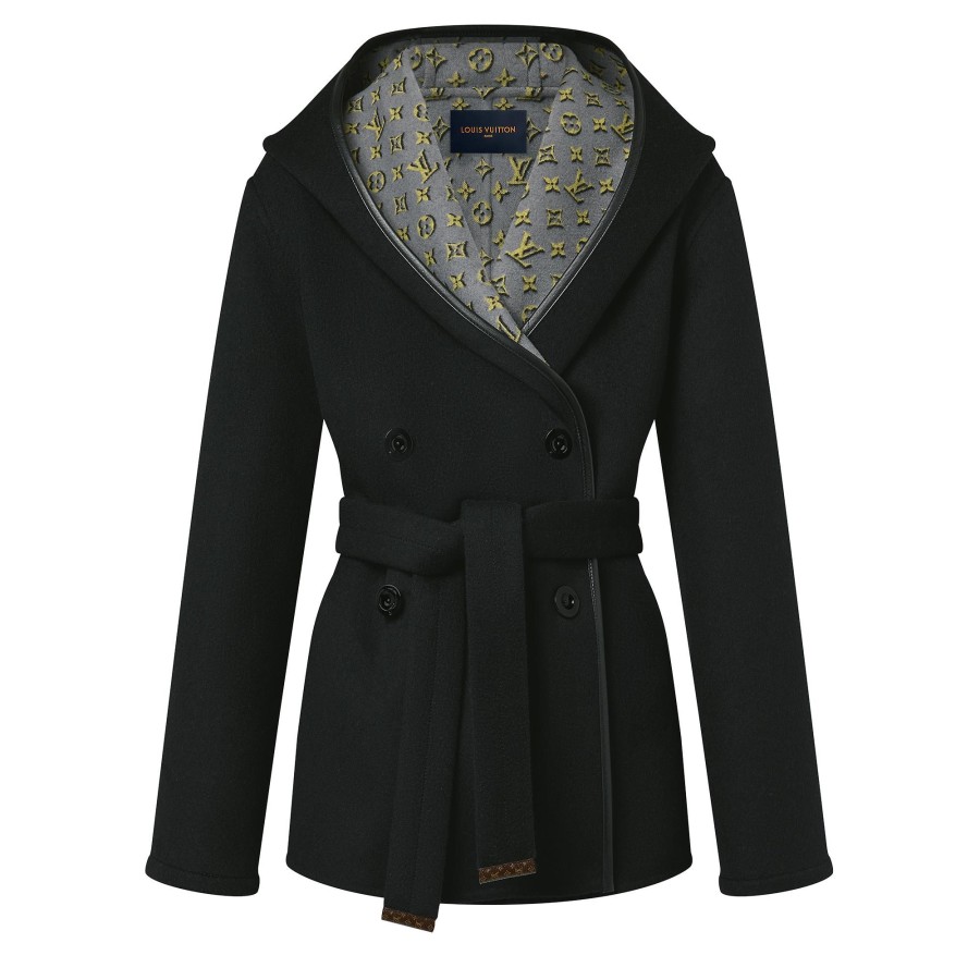 Mujer Louis Vuitton Abrigos Y Chaquetas | Abrigo Envolvente 3D Monogram De Doble Botonadura Metal Noir