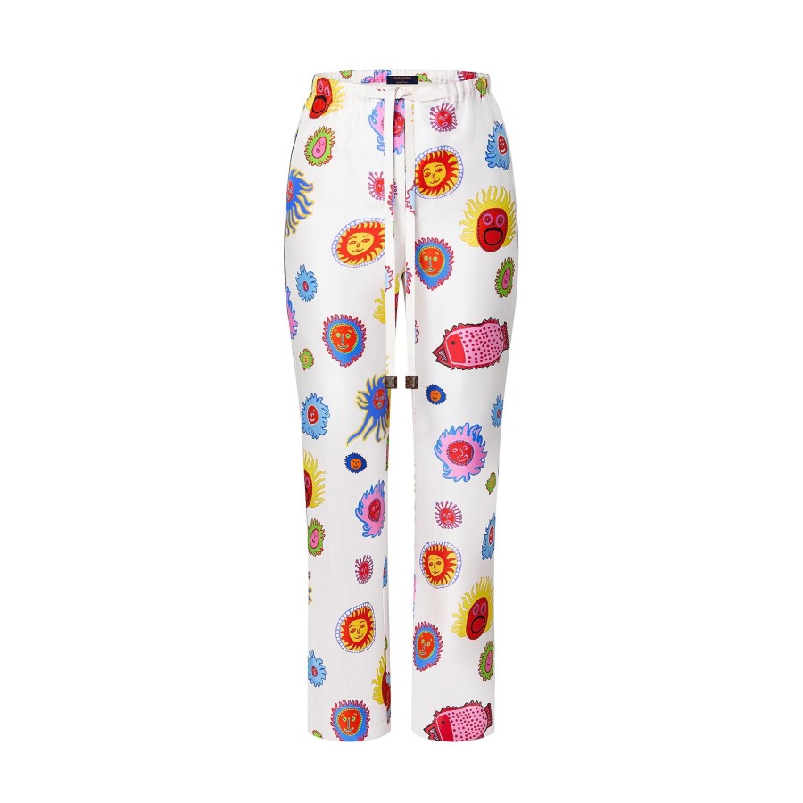 Mujer Louis Vuitton Pantalones | Lv X Yk Pantalon Tipo Pijama Faces