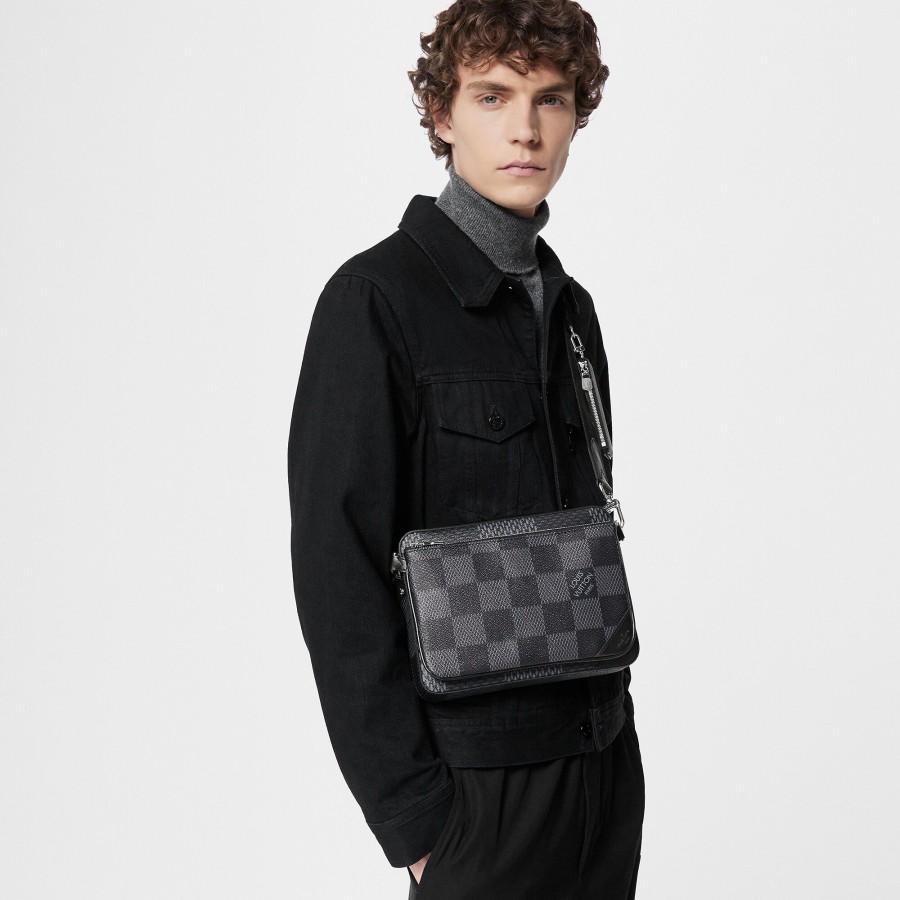 Hombre Louis Vuitton Coleccion Damier | Bolso Messenger Trio