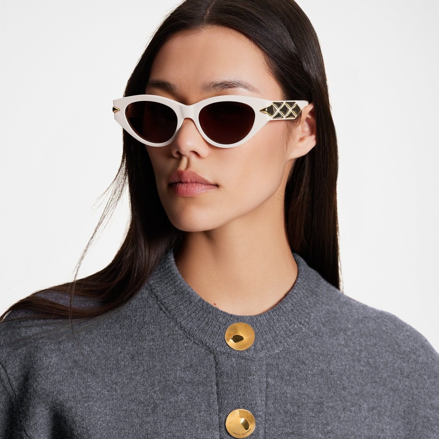 Mujer Louis Vuitton Gafas De Sol | Gafas De Sol Lv Malletage Cat Eye Cream