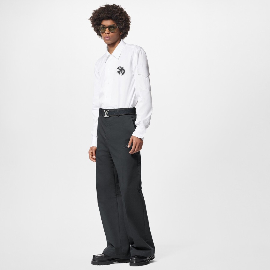 Hombre Louis Vuitton Pantalones | Pantalon De Corte Amplio Con Distintivo