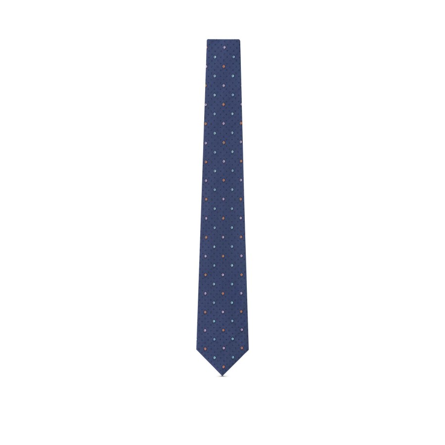 Hombre Louis Vuitton Corbatas Y Panuelos | Corbata Mng Vivienne Dots Azul