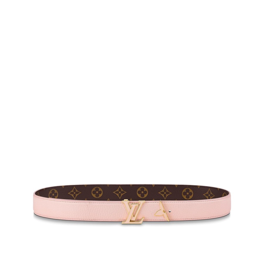 Mujer Louis Vuitton Cinturones | Cinturon Reversible Pretty Lv Enamel De 3 Cm Rosa Palo