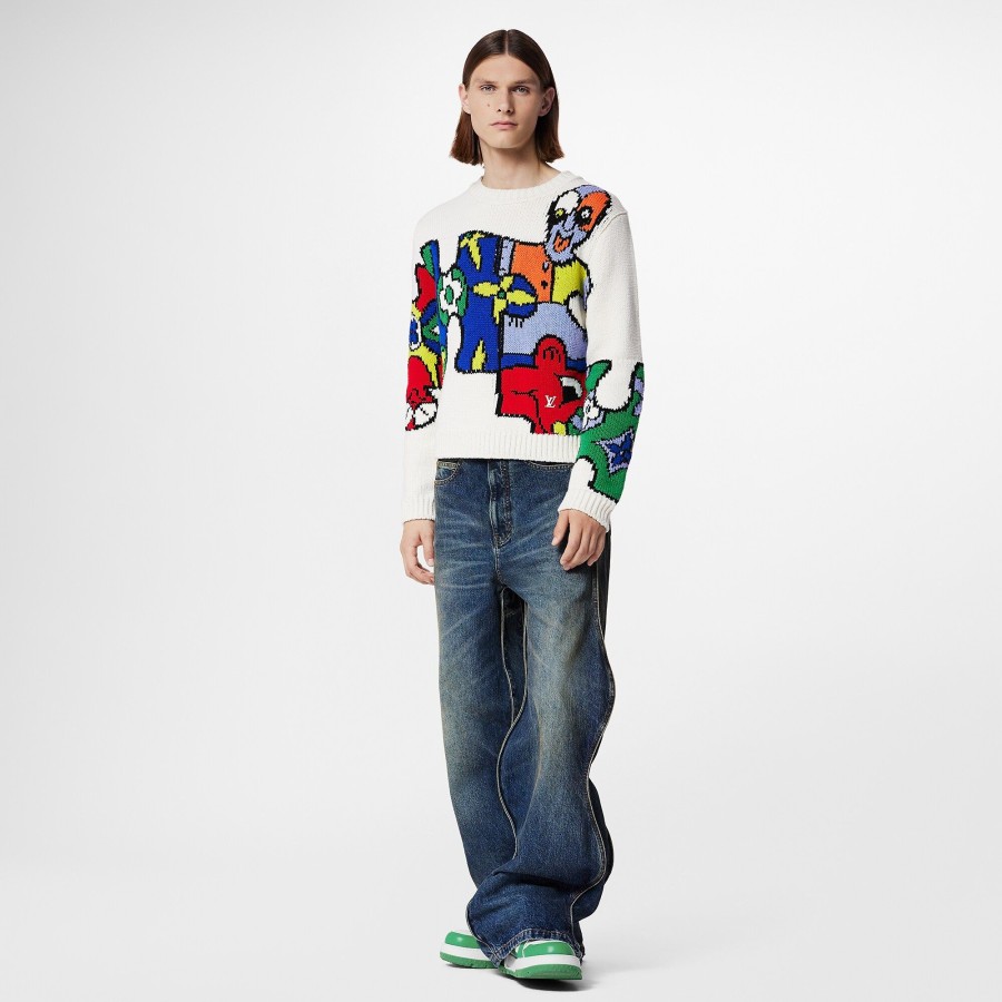 Hombre Louis Vuitton Punto Y Sudaderas | Jersey De Cuello Redondo Lv Puzzle