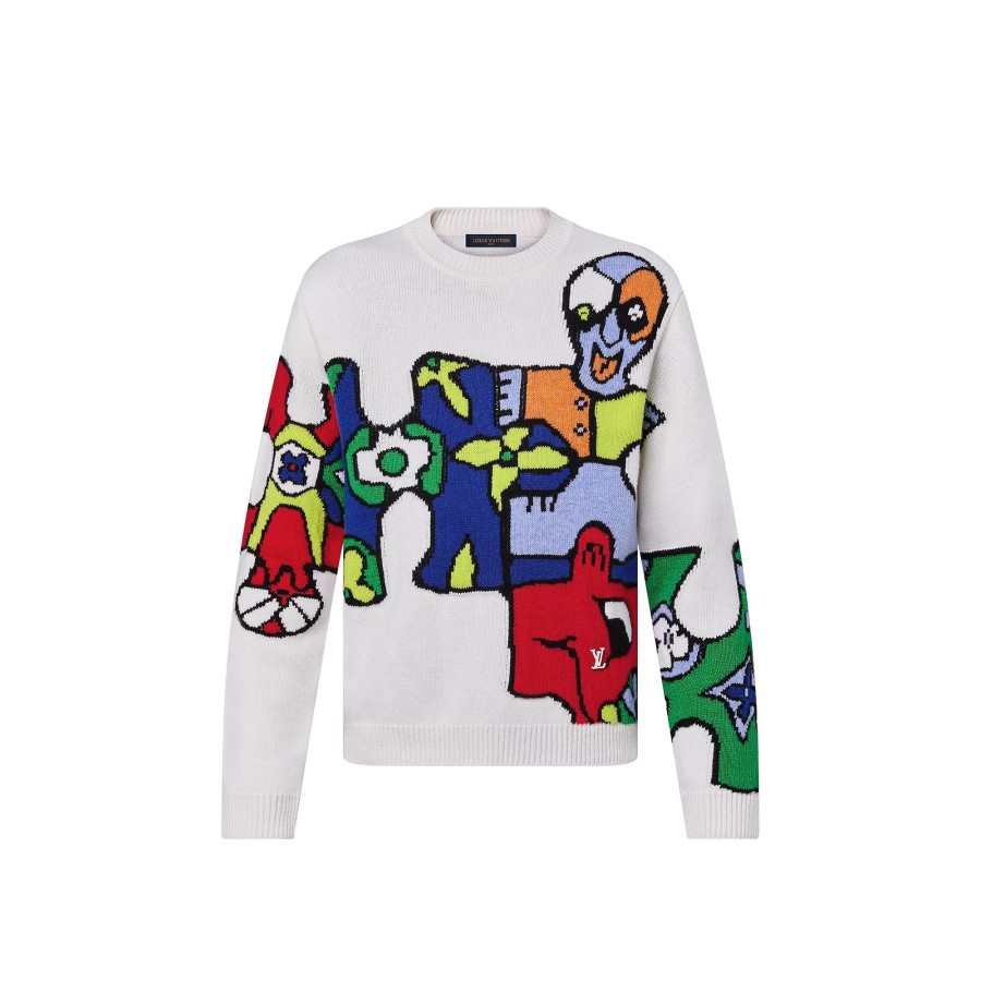 Hombre Louis Vuitton Punto Y Sudaderas | Jersey De Cuello Redondo Lv Puzzle