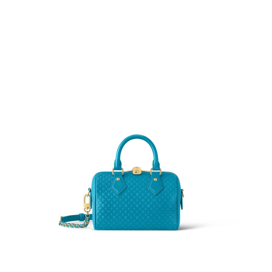 Mujer Louis Vuitton Bolsos Con Cadena Y Clutches | Bolso Speedy 20 Con Bandolera Azul