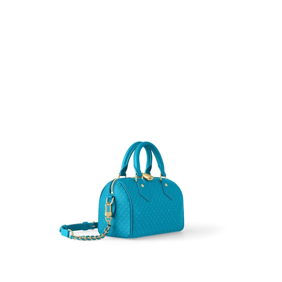 Mujer Louis Vuitton Bolsos Con Cadena Y Clutches | Bolso Speedy 20 Con Bandolera Azul