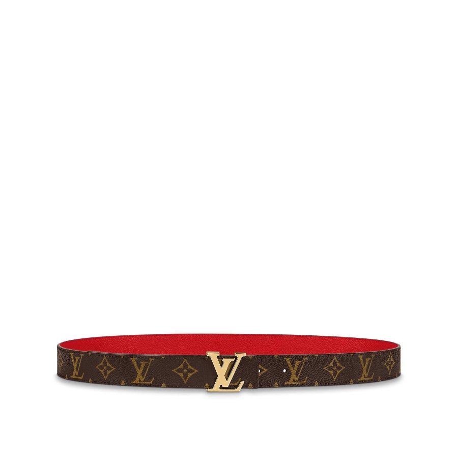 Mujer Louis Vuitton Cinturones | Cinturon Reversible Lv Initiales De 3 Cm Rojo