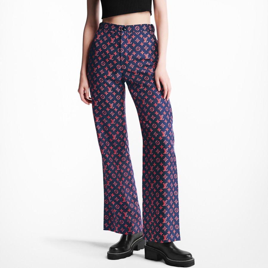 Mujer Louis Vuitton Pantalones | Pantalon Ancho Monogram Tricolor