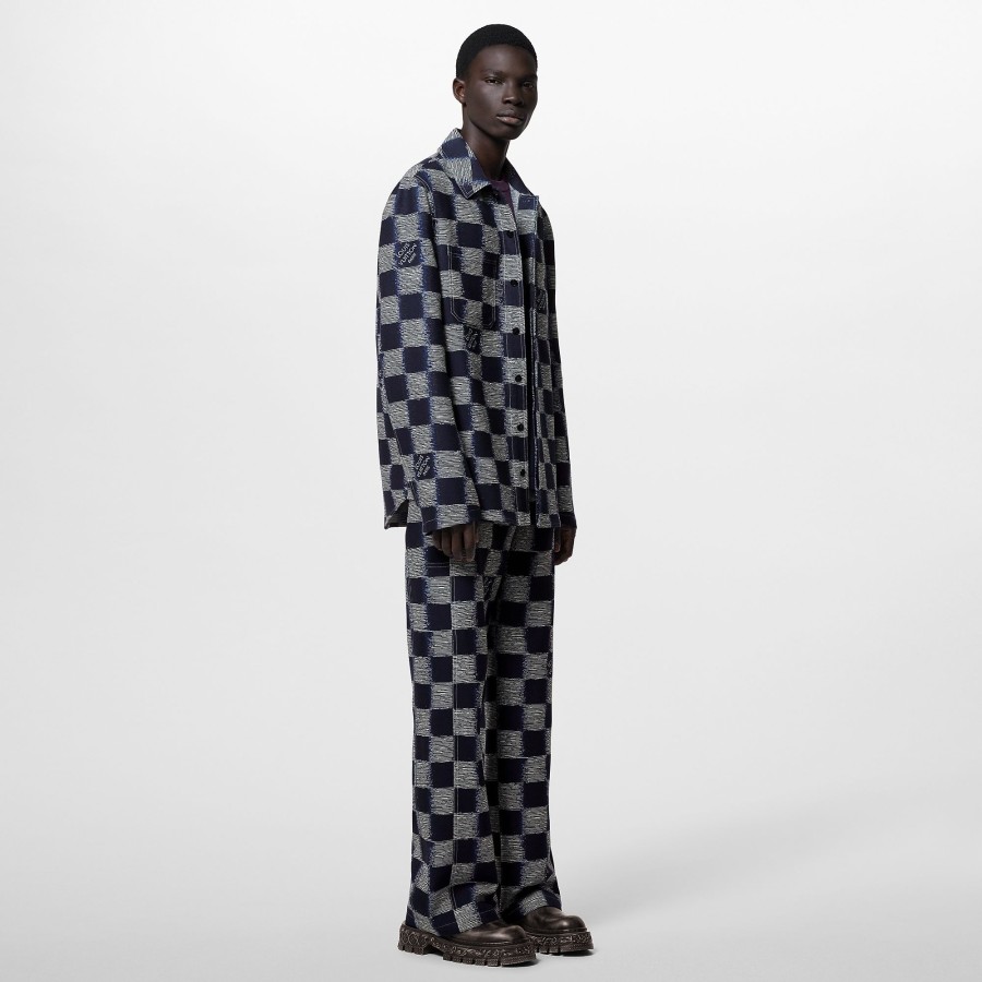 Hombre Louis Vuitton Pantalones | Pantalon Utilitario De Lana Damier