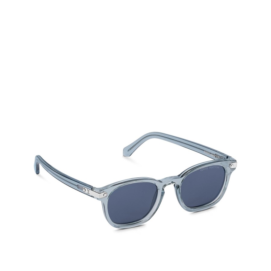 Hombre Louis Vuitton Gafas De Sol | Gafas De Sol Lv Signature Square Round Azul Claro