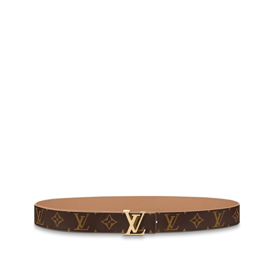 Mujer Louis Vuitton Cinturones | Cinturon Reversible Lv Initiales De 3 Cm Marron