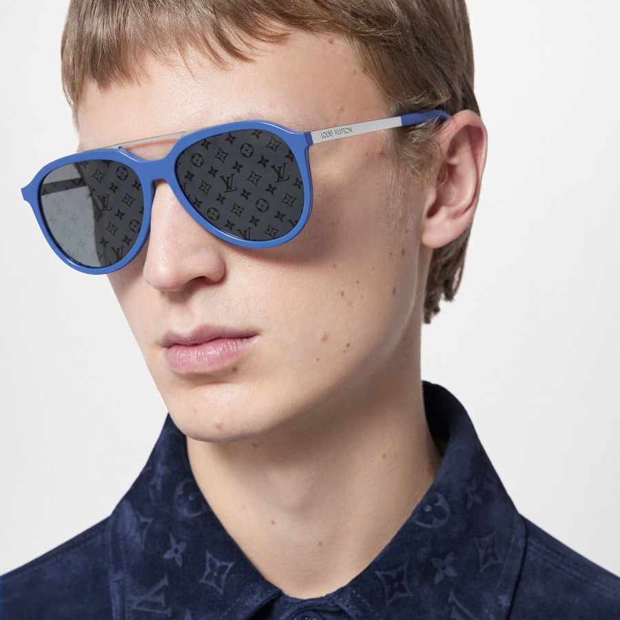 Hombre Louis Vuitton Gafas De Sol | Gafas De Sol Mix It Up Round Azul