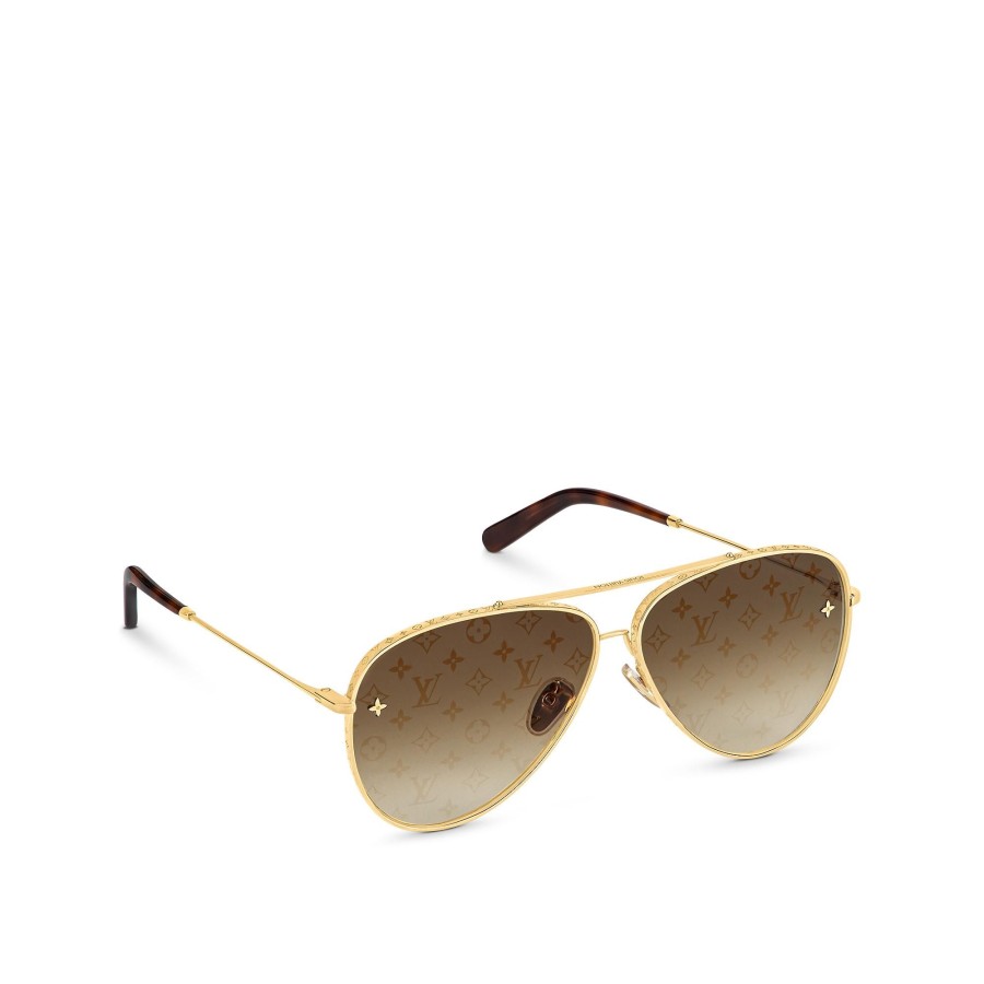 Mujer Louis Vuitton Gafas De Sol | Gafas De Sol Lv Pilot Gradiant Brown Monogram