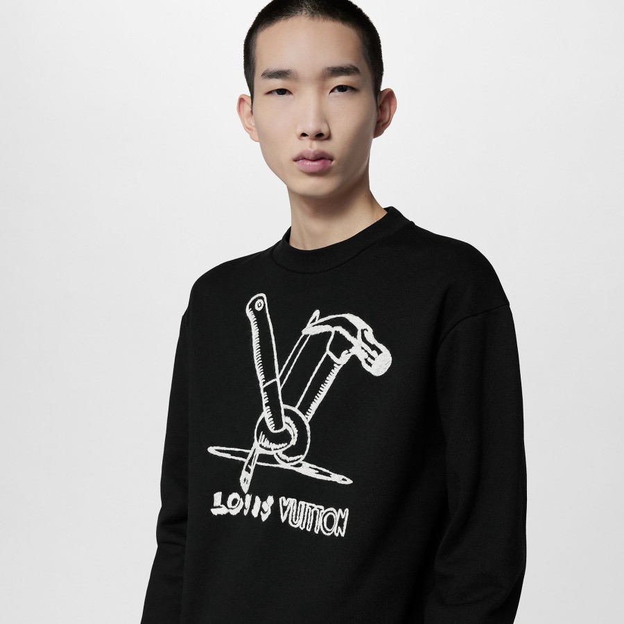 Hombre Louis Vuitton Punto Y Sudaderas | Sudadera De Algodon Bordada