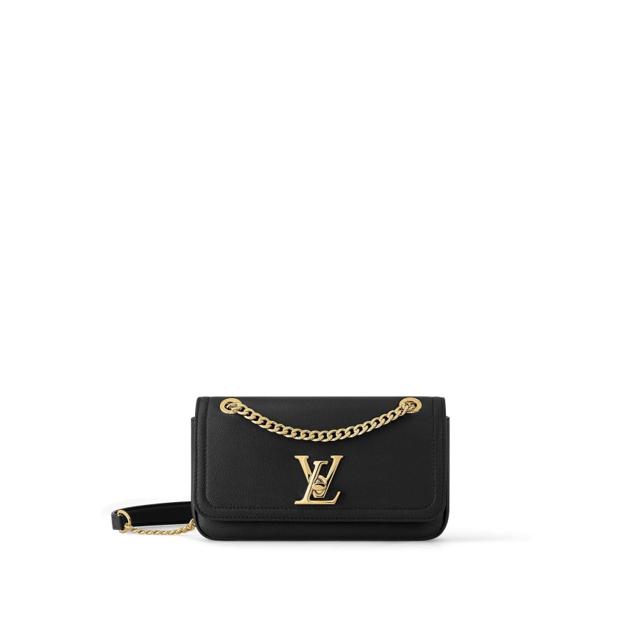 Mujer Louis Vuitton Seleccion De Bolsos En Piel | Bolso Lockme East West Con Cadena Negro