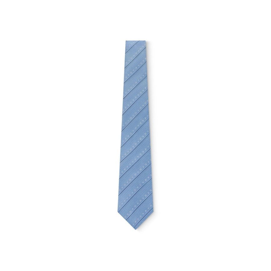 Hombre Louis Vuitton Corbatas Y Panuelos | Corbata Mng Stripes Azul Claro