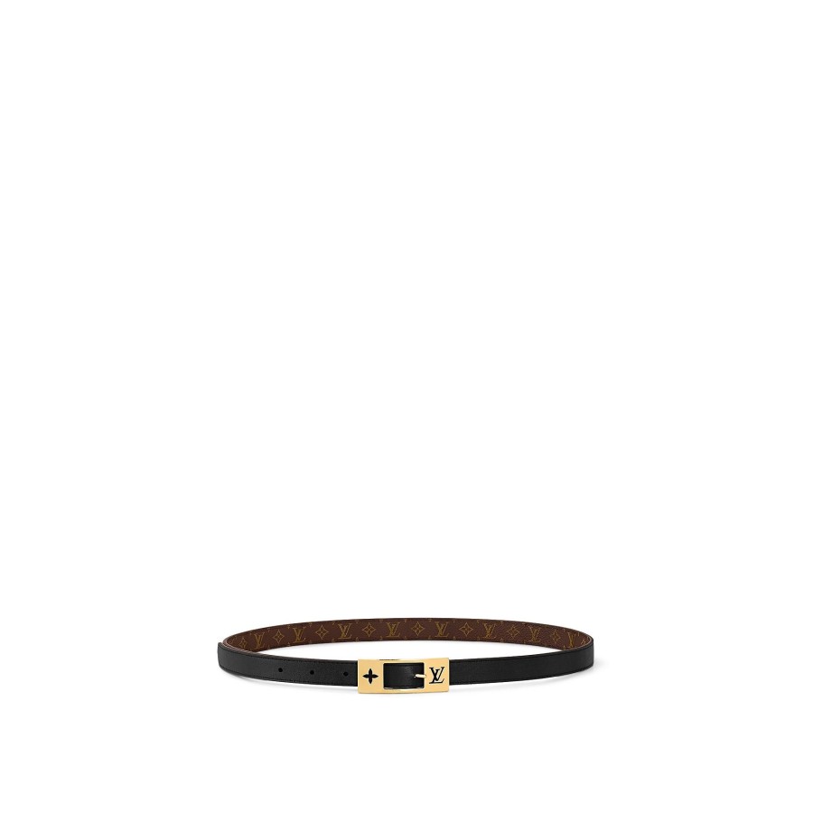 Mujer Louis Vuitton Cinturones | Cinturon Reversible Lv Duo De 18 Mm Negro