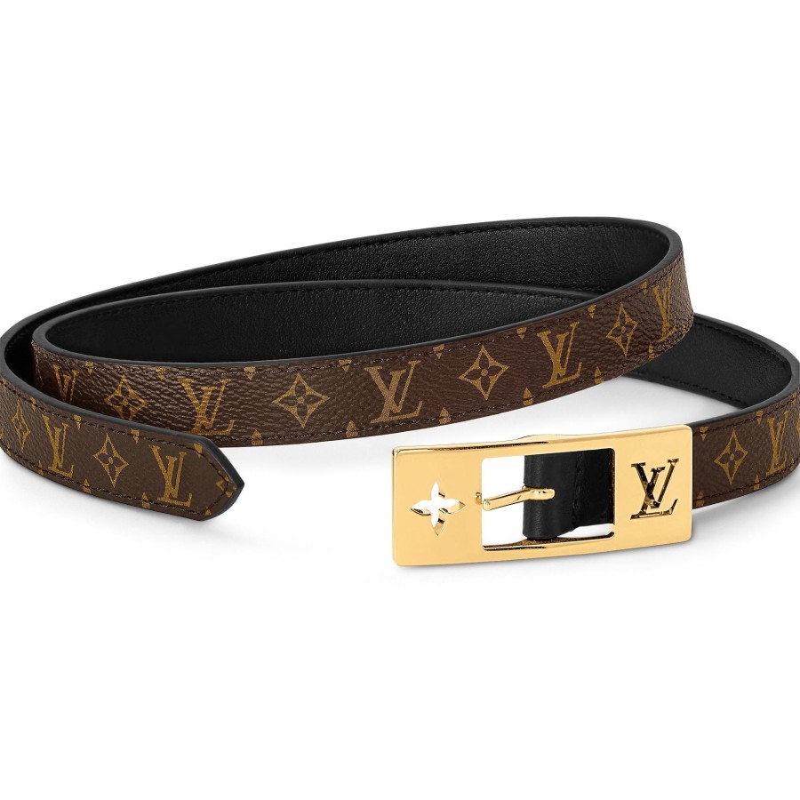 Mujer Louis Vuitton Cinturones | Cinturon Reversible Lv Duo De 18 Mm Negro