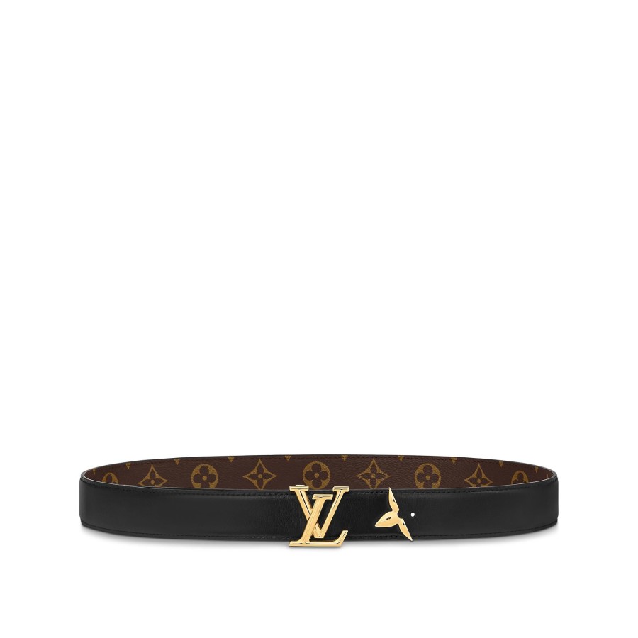 Mujer Louis Vuitton Cinturones | Cinturon Reversible Pretty Lv De 3 Cm Negro