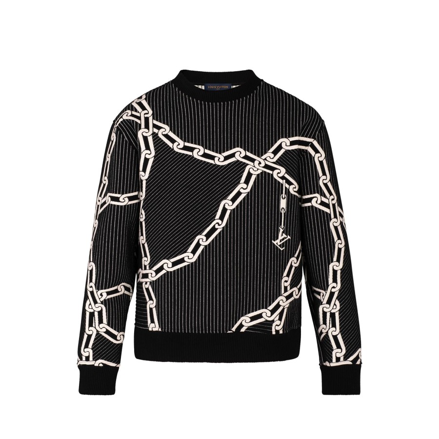 Hombre Louis Vuitton Punto Y Sudaderas | Sudadera Con Motivo De Cadena Tridimensional