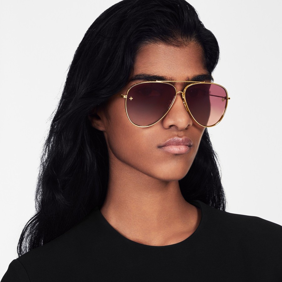 Mujer Louis Vuitton Gafas De Sol | Gafas De Sol Lv Pilot Rosa Degradado