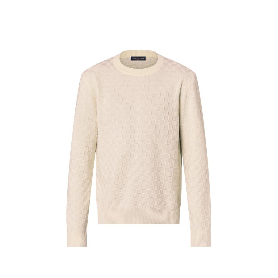 Hombre Louis Vuitton Punto Y Sudaderas | Jersey De Cuello Redondo En Lana Ivory