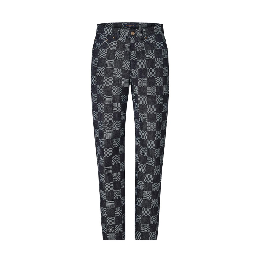 Hombre Louis Vuitton Pantalones | Vaqueros Distorted Damier