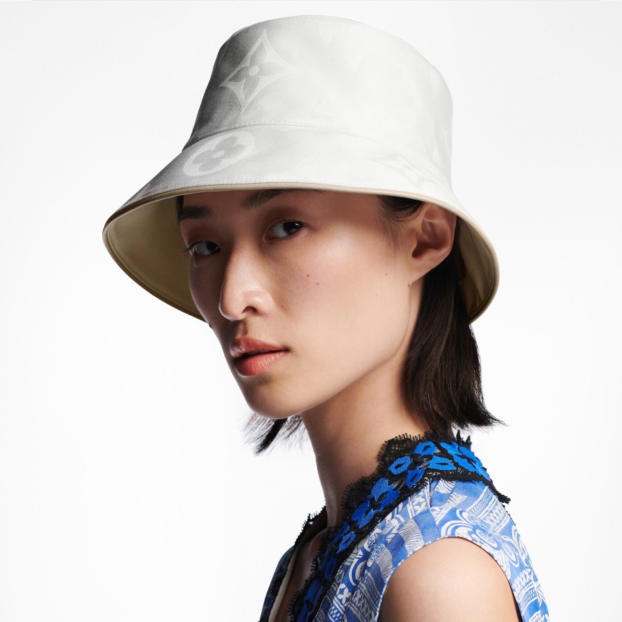 Mujer Louis Vuitton Gorros Y Guantes | Sombrero Bucket Dailygram Blanc