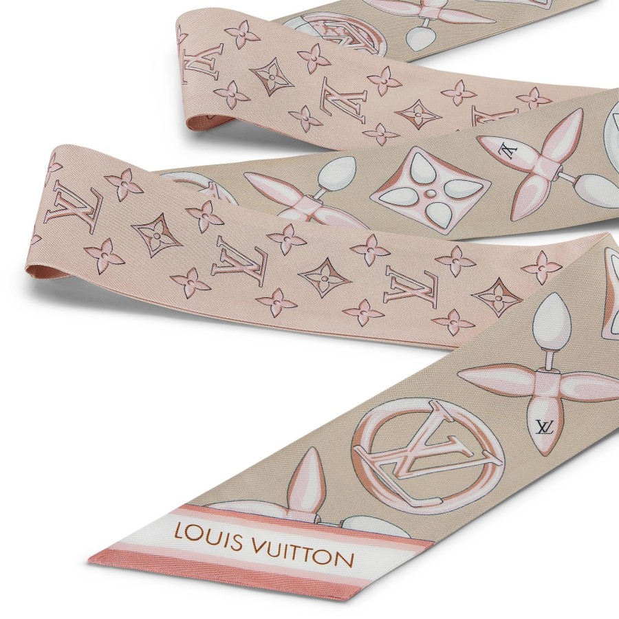 Mujer Louis Vuitton Panuelos De Seda Y Bandanas | Bandana Louisette Bb Rosa Gold