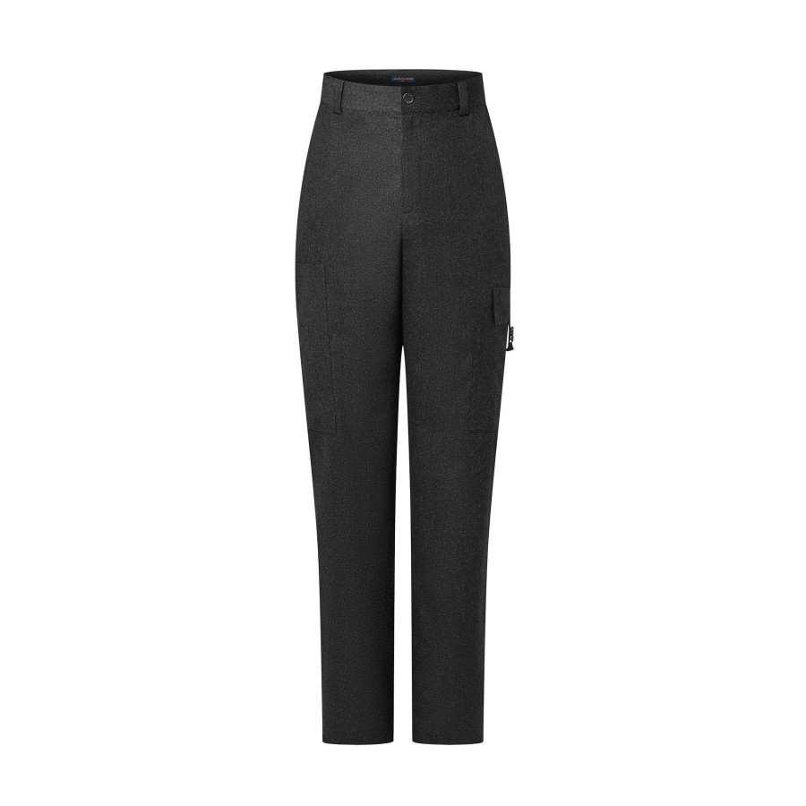 Hombre Louis Vuitton Pantalones | Pantalon Cargo De Lana Anthracite