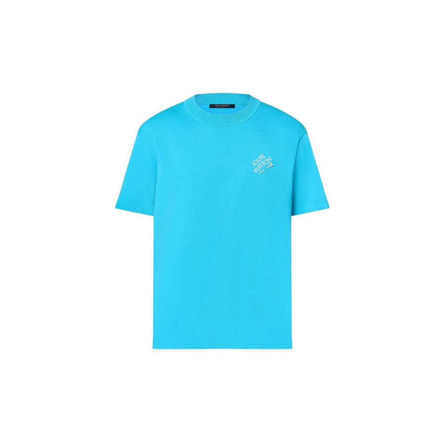 Hombre Louis Vuitton Camisetas Y Polos | Camiseta De Cuello Redondo En Algodon Azul