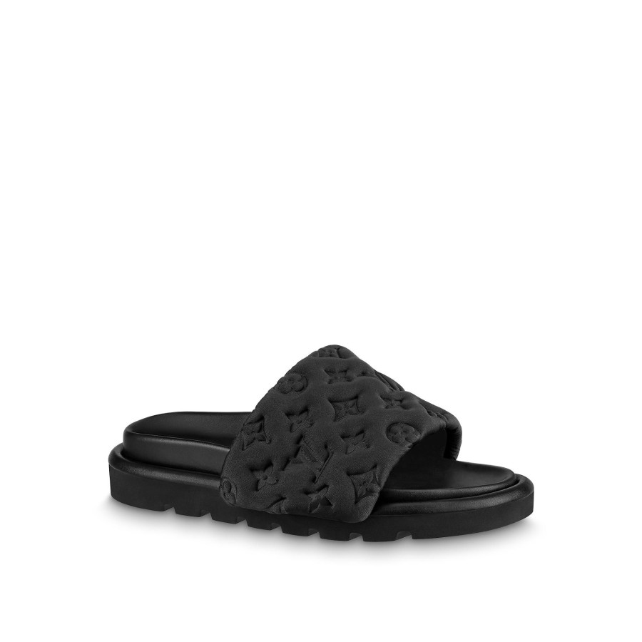 Mujer Louis Vuitton Mules | Mule Plano Pool Pillow Comfort Negro